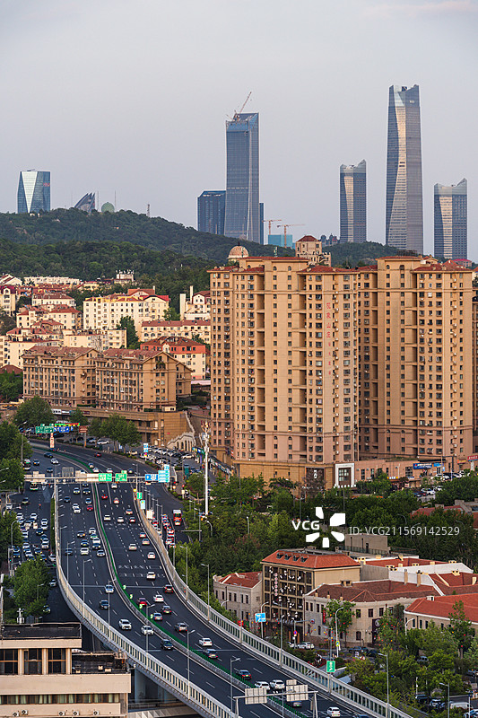 青岛城市天际线图片素材