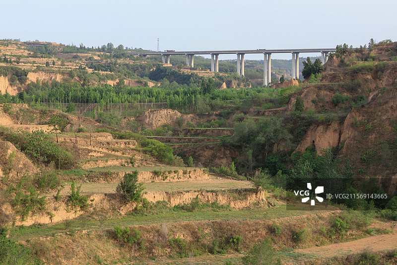 黄土高原地貌山西闻喜县风光图片素材