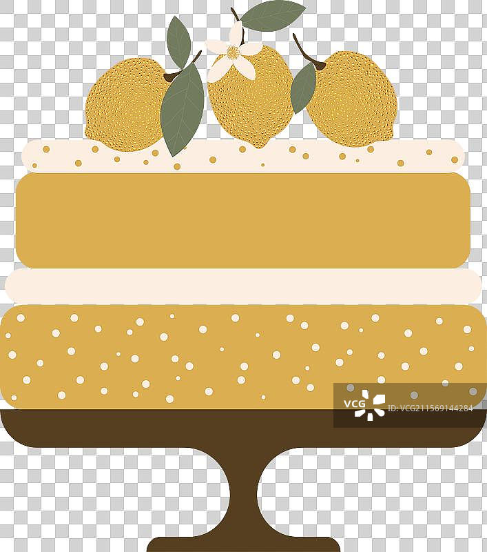 节日水果柠檬派放在白色背景上图片素材