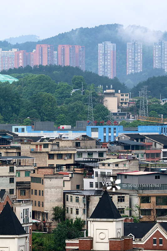 山这边是乌当区山那边是云岩区图片素材