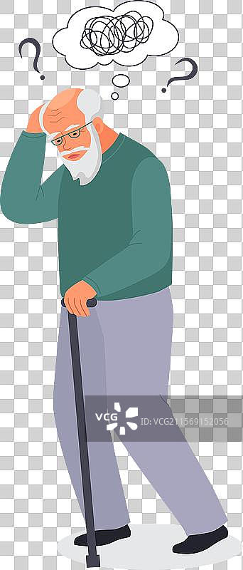 老年人因痴呆症而失去记忆图片素材