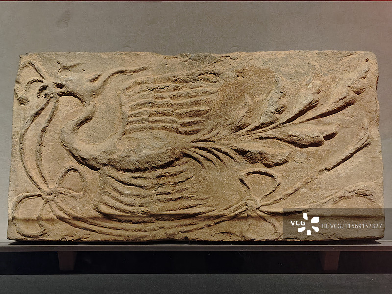 敦煌研究院藏五代左首翔凤砖图片素材