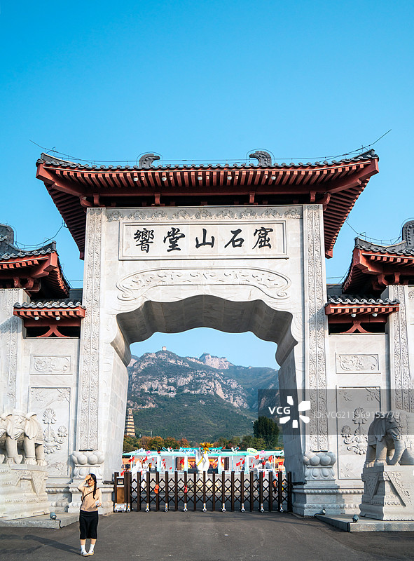 响堂山石窟景区图片素材