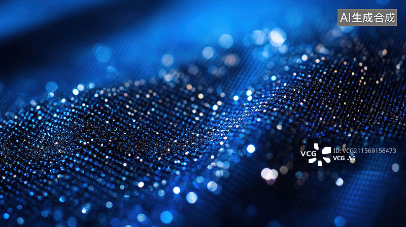 【AI数字艺术】蓝色闪烁的织物纹理图片素材