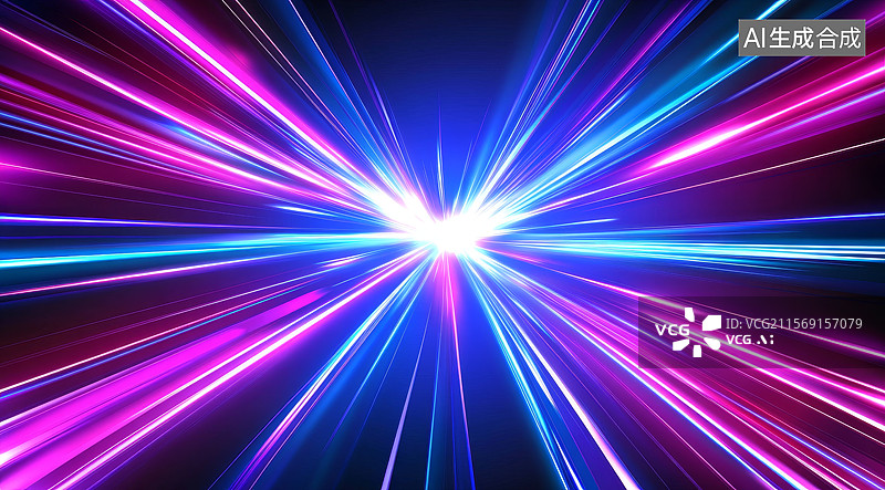 【AI数字艺术】高速光束的动态效果图片素材