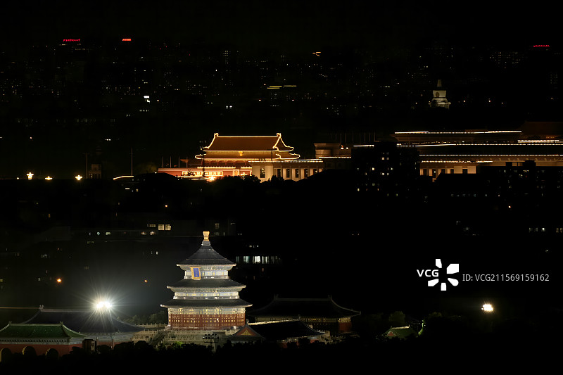 天安门与天坛同框图片素材