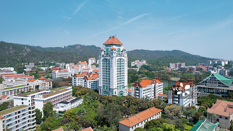 厦门大学思明校区航拍全景图片素材