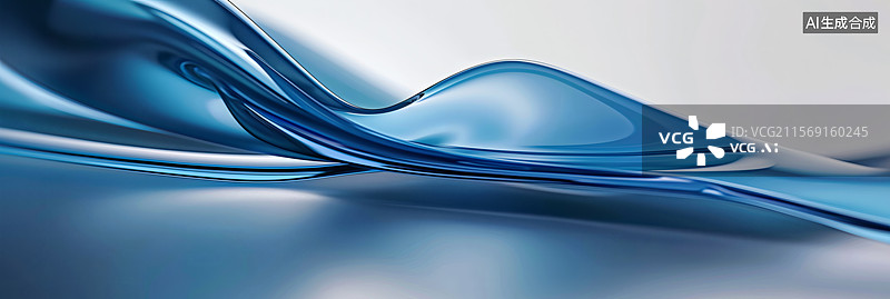 【AI数字艺术】蓝色液体波浪抽象背景图片素材
