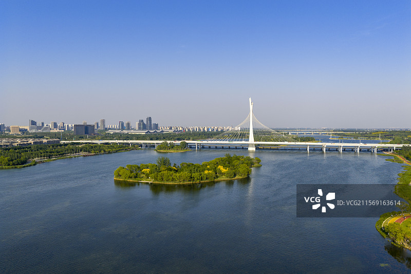 河北省石家庄市滹沱河生态旅游区航拍图片图片素材