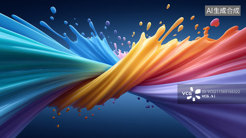 【AI数字艺术】充满活力的油漆在空中爆炸图片素材