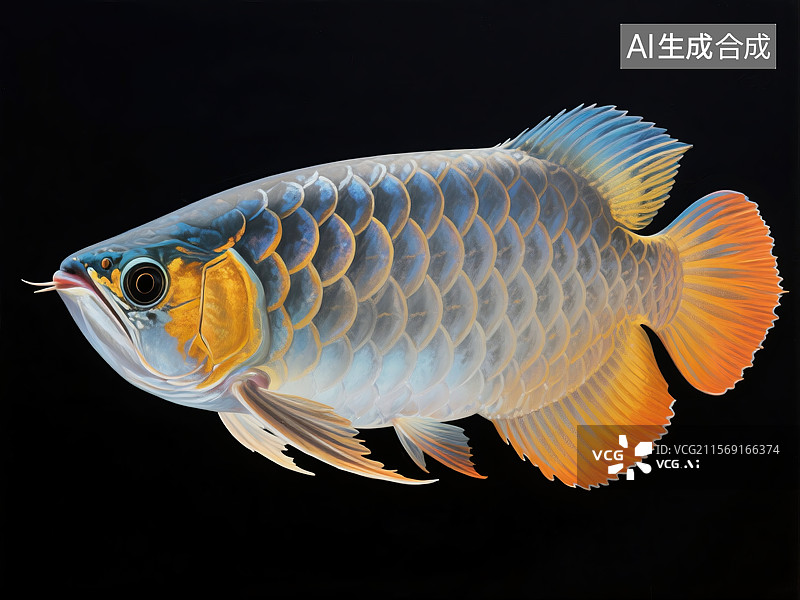 【AI数字艺术】色彩斑斓的金龙鱼图片素材