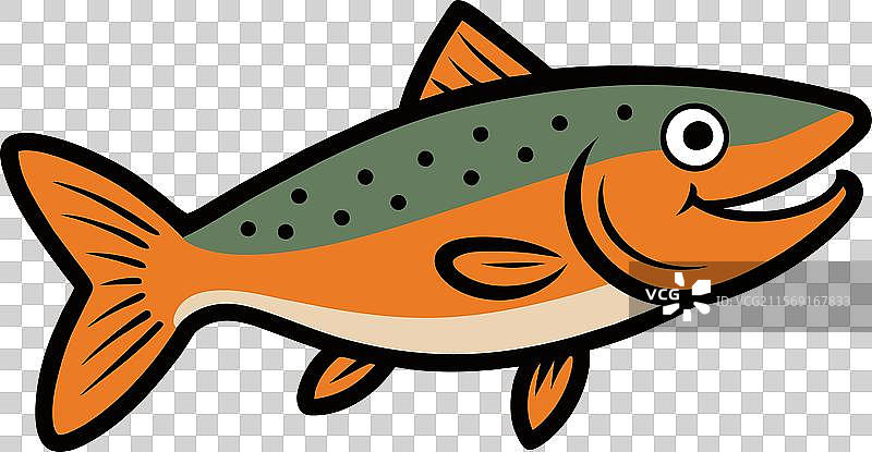 微笑的溪鳟鱼图标图片素材