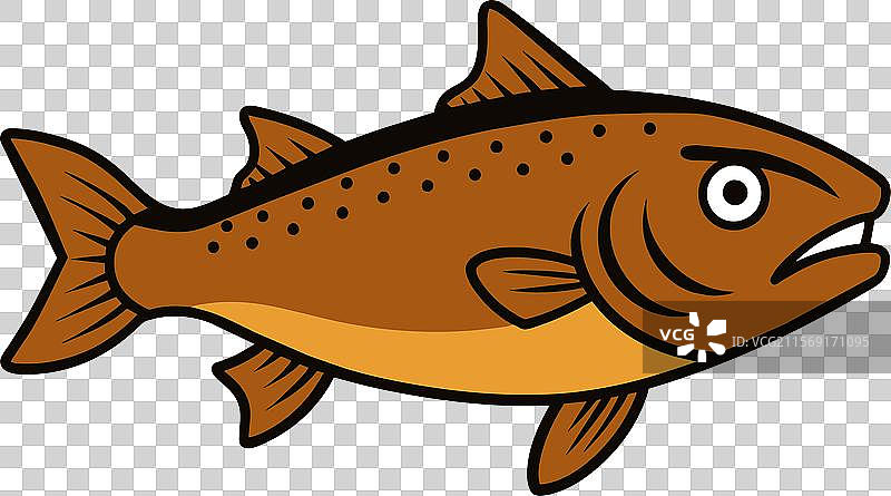 愤怒的棕鳟鱼图标图片素材