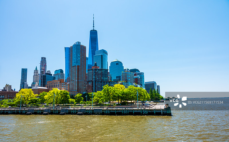 纽约掠影—哈德逊河，巴特里公园（The Battery)图片素材