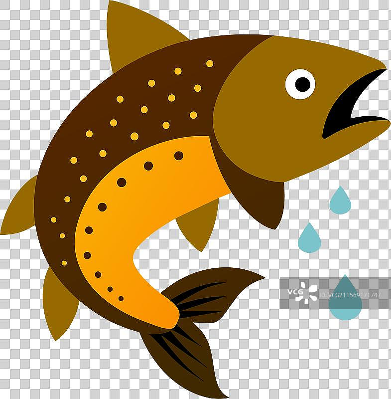 棕鳟鱼哭泣的图标图片素材