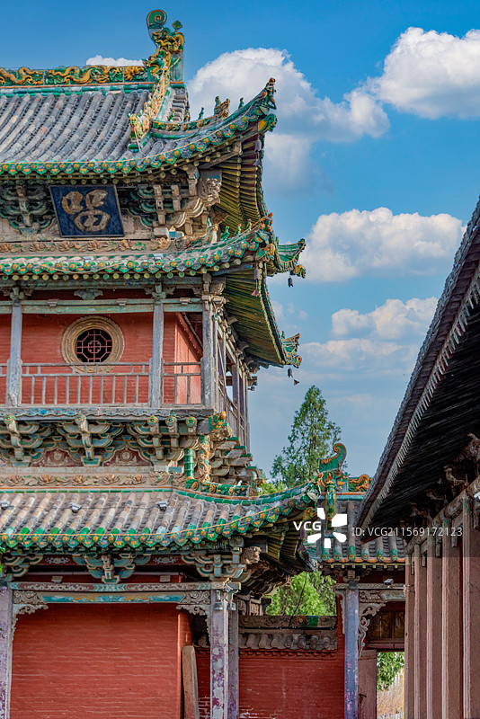 山西古建筑晋城临川县崇安寺全景特写镜头图片素材