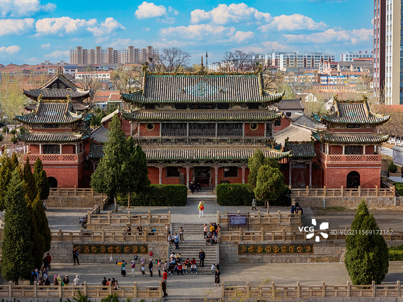 山西古建筑晋城临川县崇安寺全景特写镜头图片素材