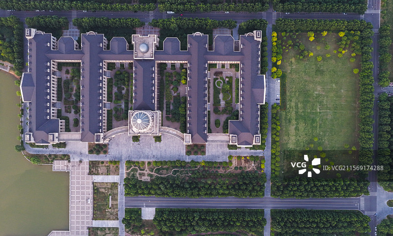河南农业大学龙子湖校区鸟瞰图图片素材
