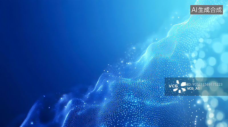 【AI数字艺术】AIGC：抽象粒子流动弯曲波浪 ，科技概念背景图片素材