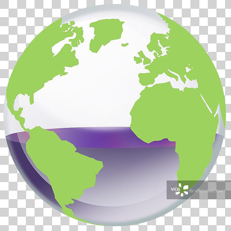 保护环境地球生态生命资源绿色透明球体石油污染环保卡通插画图片素材