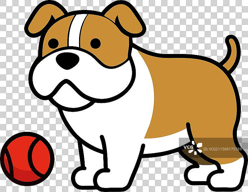 斗牛犬玩耍图标图片素材