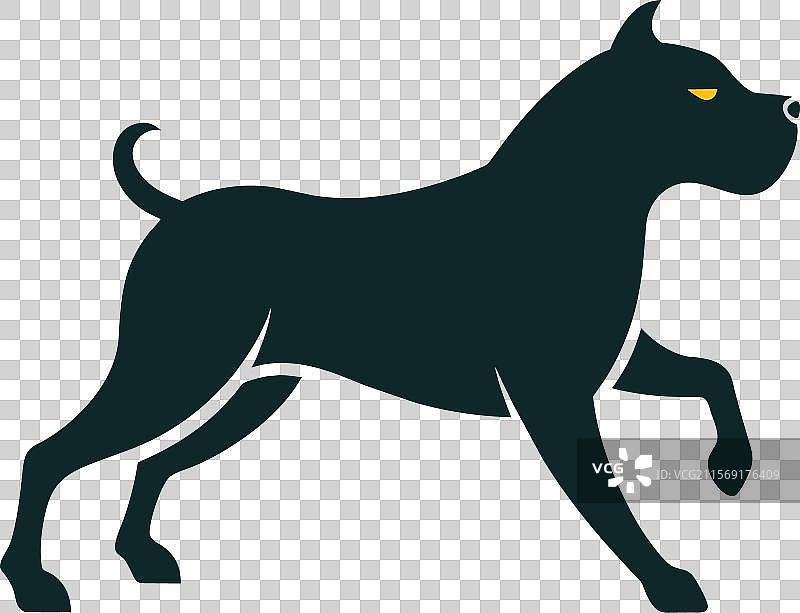 斗牛獒犬奔跑图标图片素材