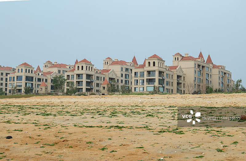 山东威海日落湾城市建筑图片素材