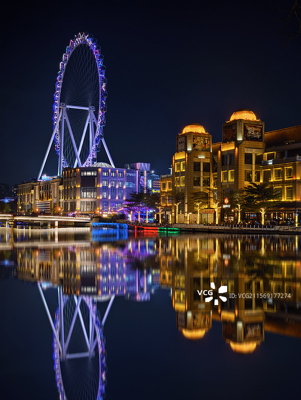 中山市孙文步行街兴中广场夜景图片素材