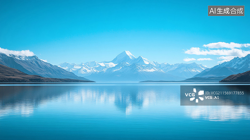 【AI数字艺术】高原雪山冰川湖泊风光背景壁纸图片素材