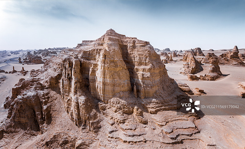 青海海西茫崖，冷湖，俄博梁雅丹风光，航拍视角，柴达木盆地图片素材