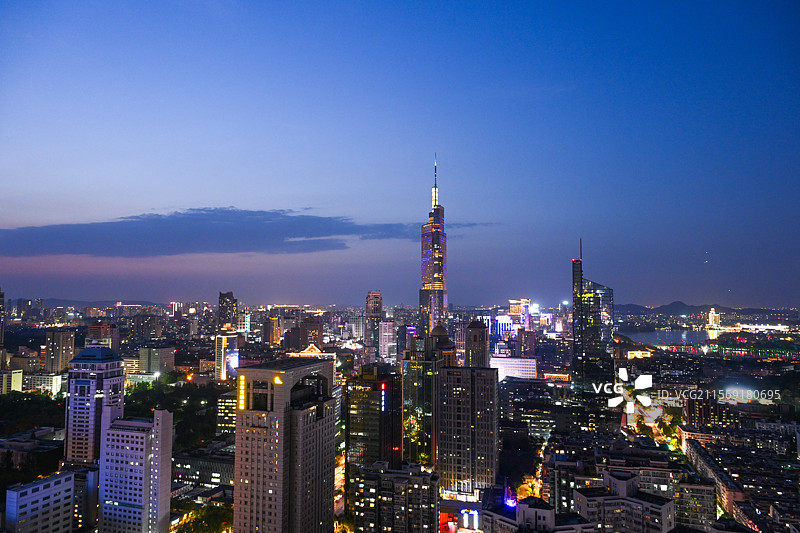 蓝调下的南京新街口商圈 南京地标图片素材