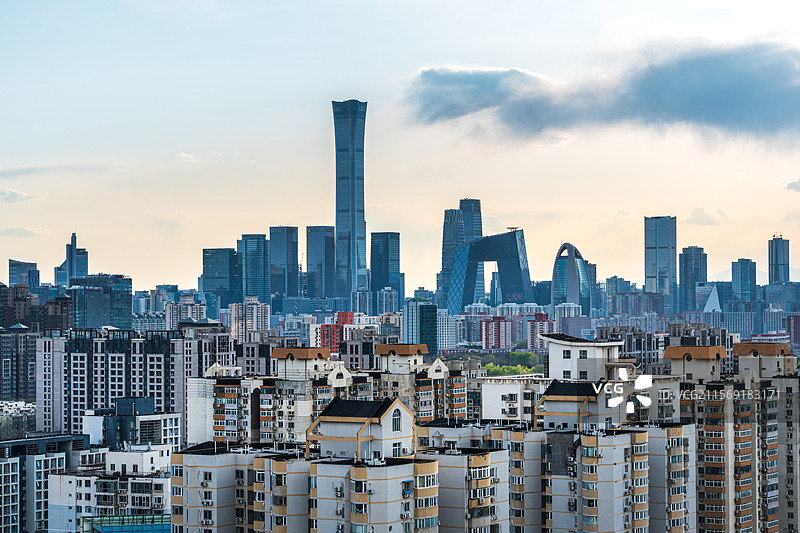 北京国贸建筑群现代化都市风光图片素材