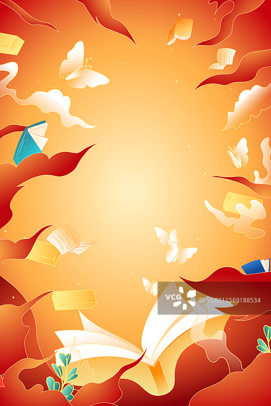 卡通高考加油冲刺必胜考试考试教育学生青年拳头力量祈福锦鲤龙门福卡备考读书日辅导中国风国潮渐变矢量插画图片素材