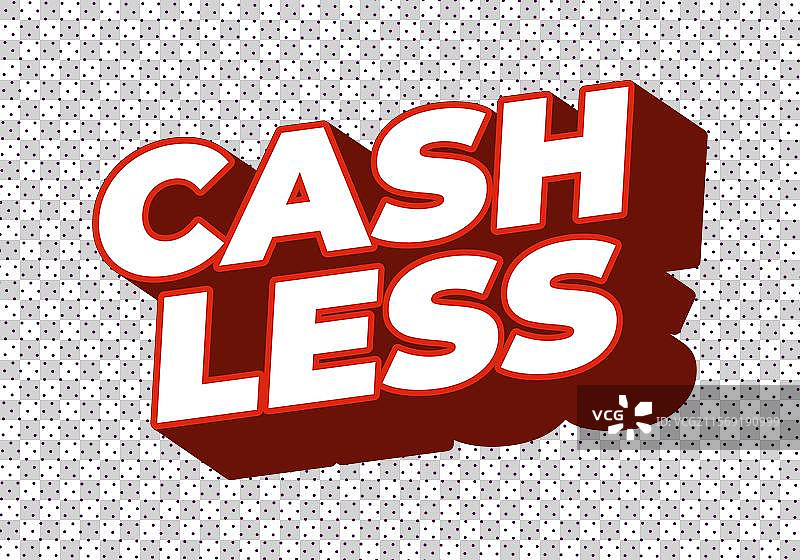 3D风格的无现金文字效果，色彩丰富图片素材