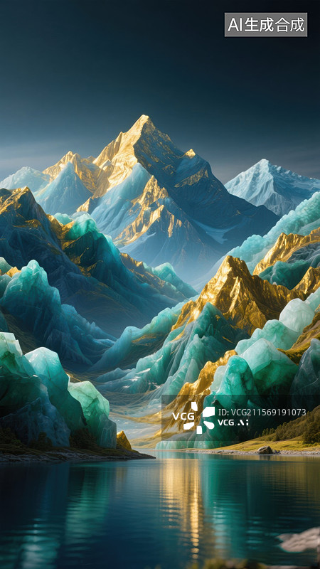 【AI数字艺术】壮丽的雪山与冰川景观图片素材