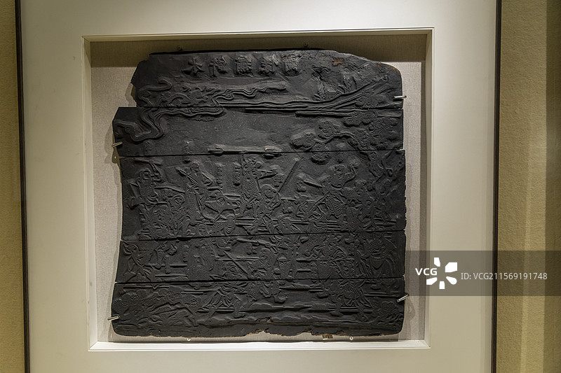 江苏省扬州博物馆“扬州木板年画展”：“水浒绣像图”木刻版（清，扬州博物馆藏）图片素材