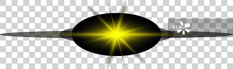 黄色水平光效镜头光晕图片素材