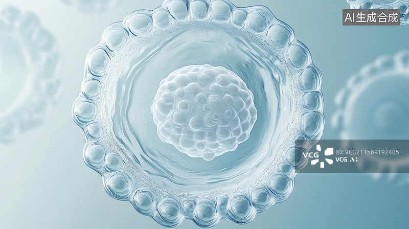 【AI数字艺术】人类胚胎细胞的显微镜图像图片素材