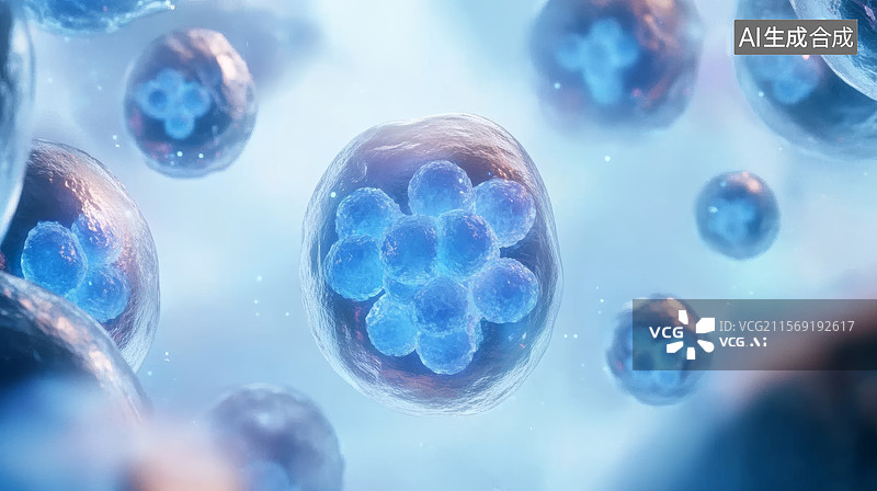 【AI数字艺术】细胞分裂的微观图像图片素材