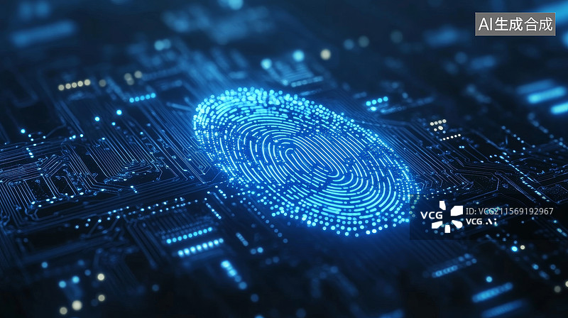 【AI数字艺术】数字指纹识别技术图片素材