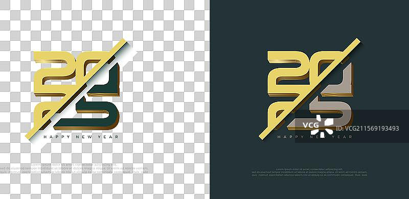 现代简约的2025新年祝福图片素材