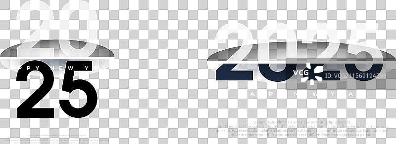 独特的2025新年快乐数字设计图片素材