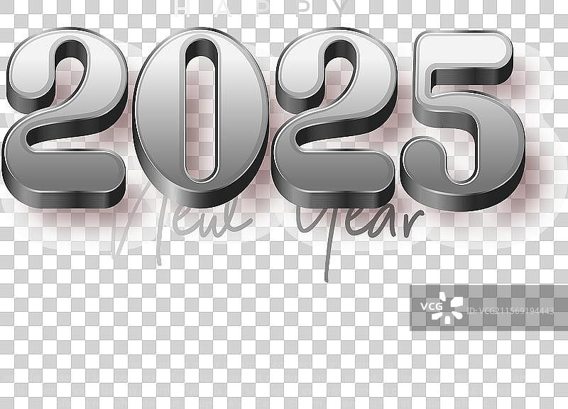 现代数字的银色2025图片素材