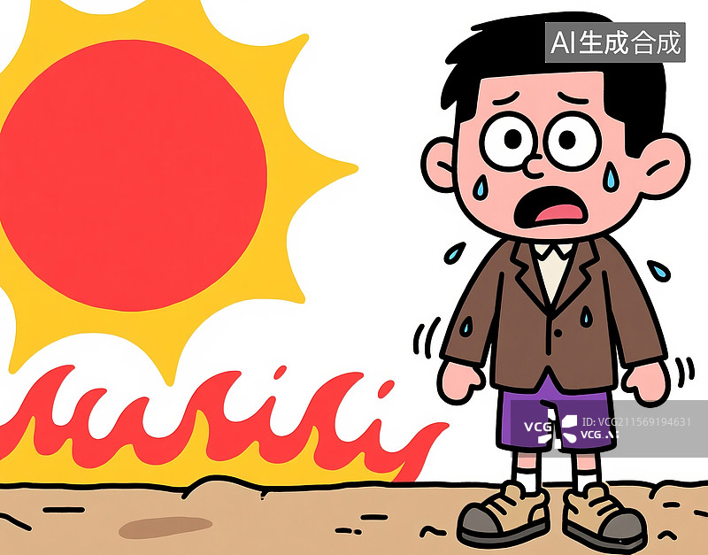 【AI数字艺术】夏季非常炎热的天气图片素材