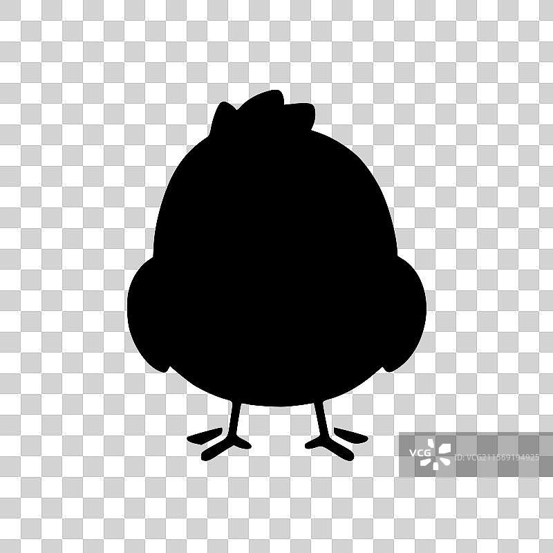 黑白孤立的鸡图标图片素材