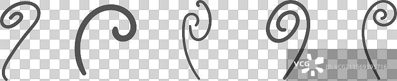 装饰性漩涡线条设计套件图片素材