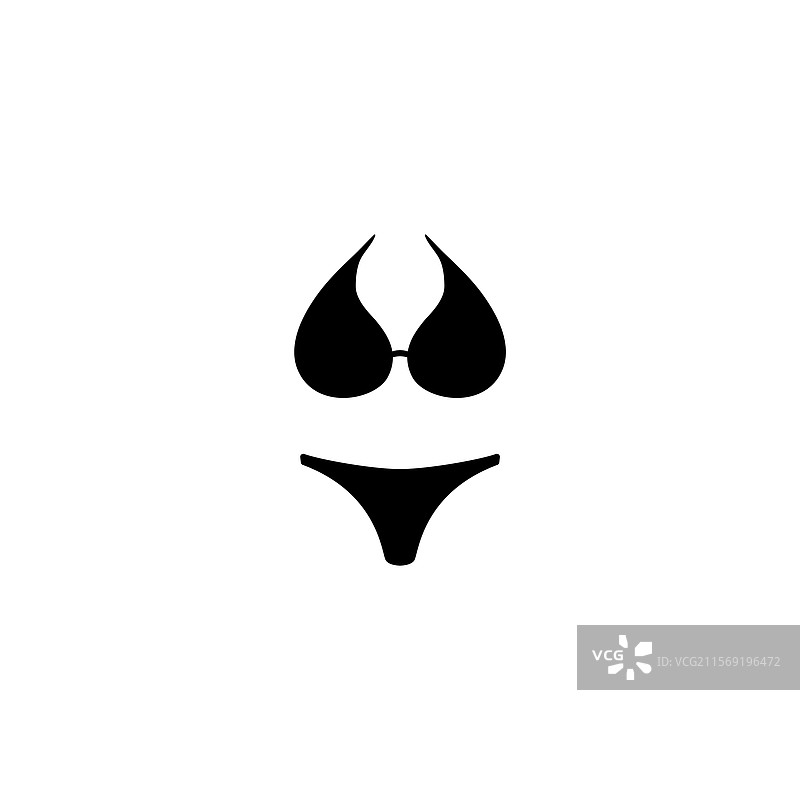 简单优雅的黑色比基尼轮廓背景图片素材