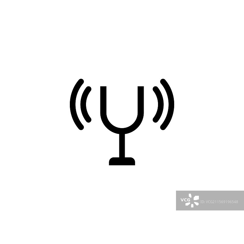 黑色音叉图标与声波图片素材