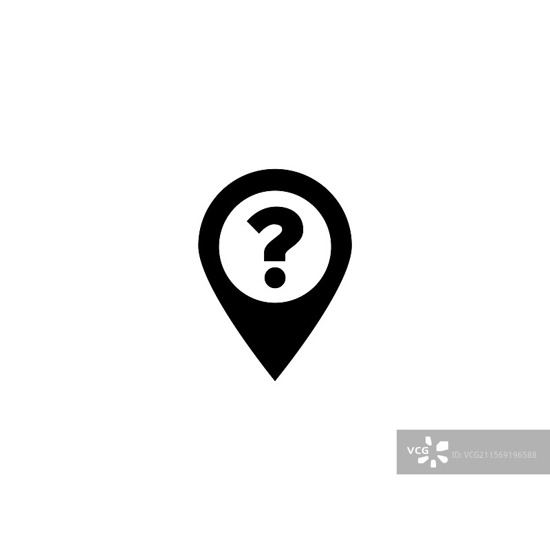 黑色问号在地图图钉图标中象征着图片素材
