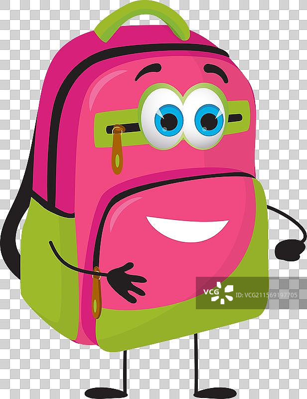 有眼睛的搞笑书包，背景为白色图片素材